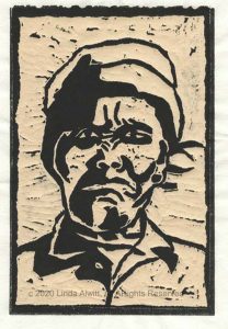 Chinese woman linoprint